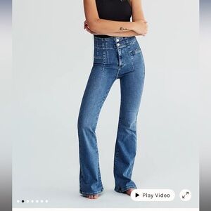 We The Free People Jayde Flare Jeans Sunburst Blue Size 26